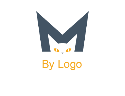 cat face letter m logo