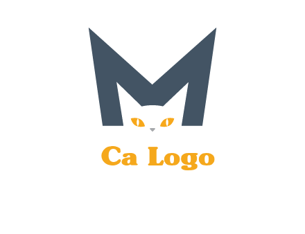 cat face letter m logo