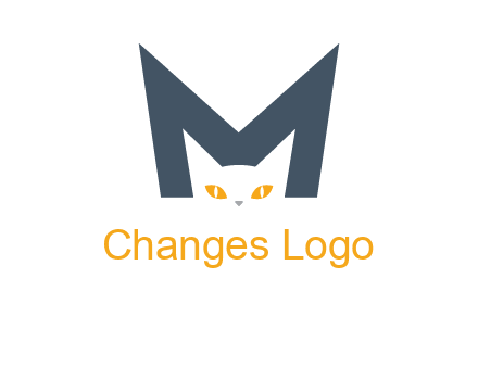 cat face letter m logo