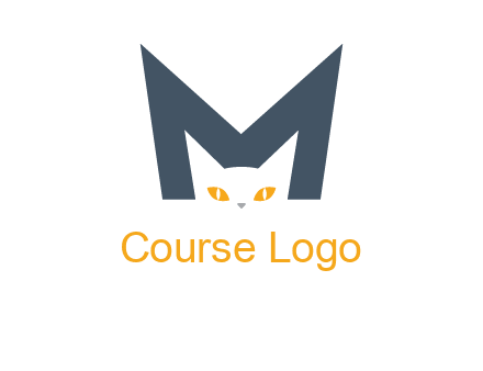 cat face letter m logo