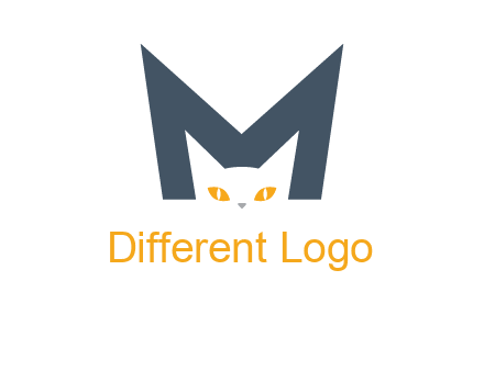 cat face letter m logo
