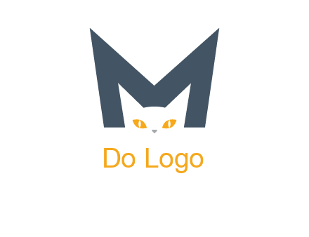 cat face letter m logo