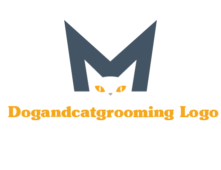 cat face letter m logo