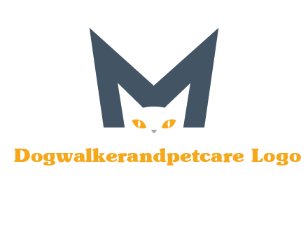 cat face letter m logo