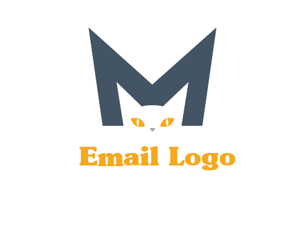 cat face letter m logo
