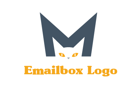 cat face letter m logo