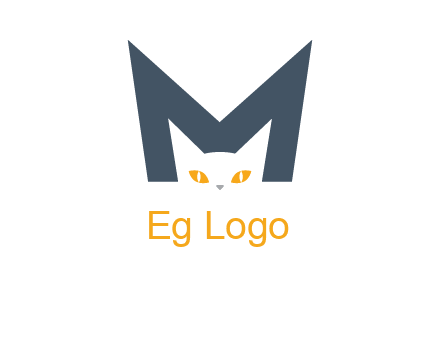cat face letter m logo