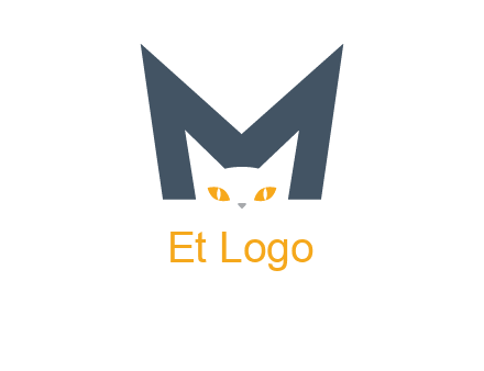 cat face letter m logo