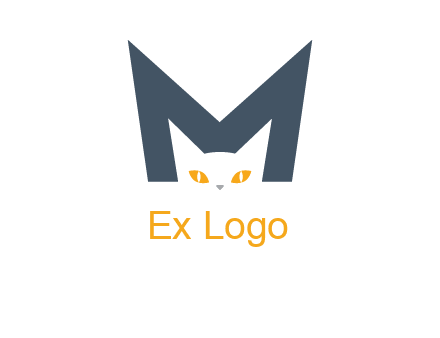 cat face letter m logo