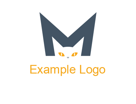 cat face letter m logo