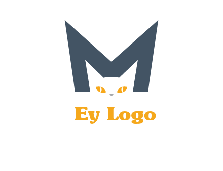 cat face letter m logo