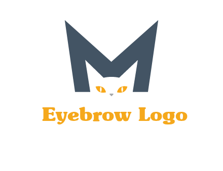 cat face letter m logo