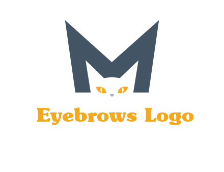 cat face letter m logo