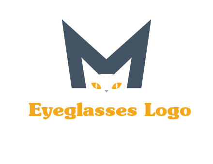 cat face letter m logo