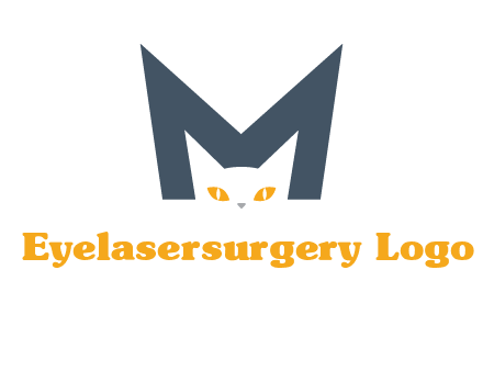 cat face letter m logo