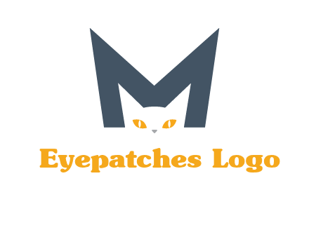 cat face letter m logo