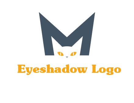 cat face letter m logo