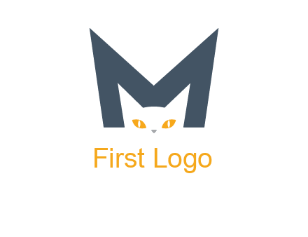 cat face letter m logo