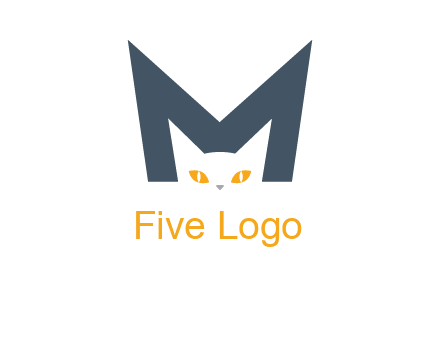 cat face letter m logo