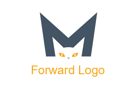 cat face letter m logo