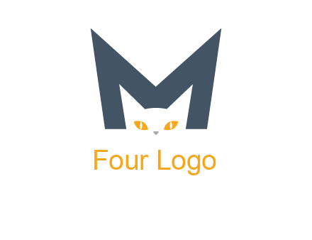 cat face letter m logo