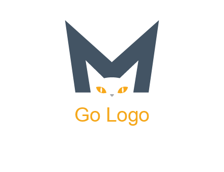 cat face letter m logo