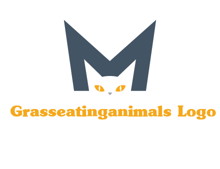 cat face letter m logo