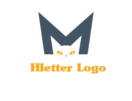 cat face letter m logo