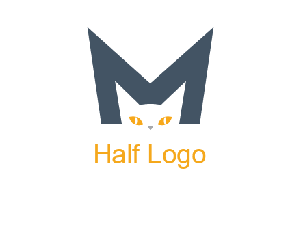 cat face letter m logo