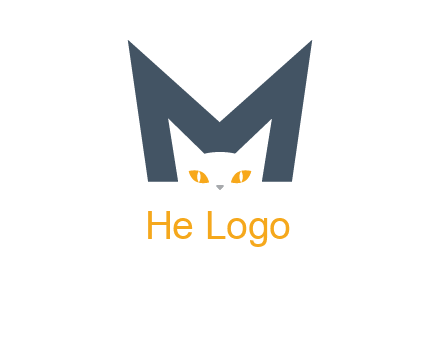 cat face letter m logo