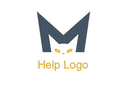 cat face letter m logo