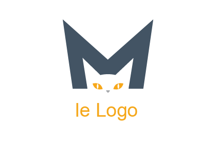 cat face letter m logo