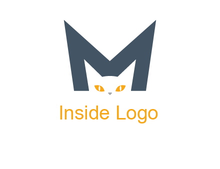 cat face letter m logo