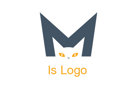 cat face letter m logo