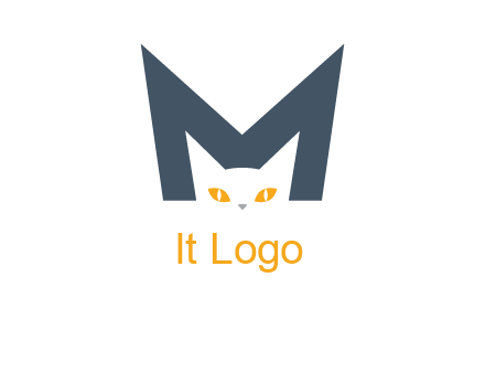 cat face letter m logo
