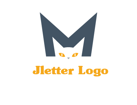 cat face letter m logo
