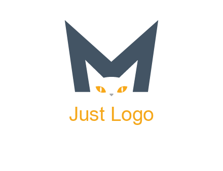 cat face letter m logo