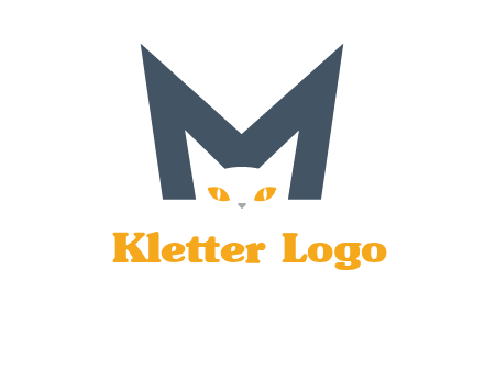cat face letter m logo