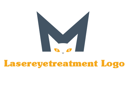 cat face letter m logo