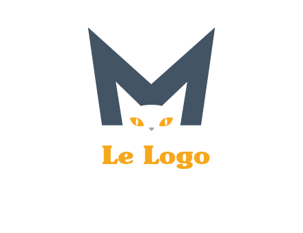cat face letter m logo