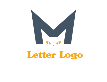 cat face letter m logo