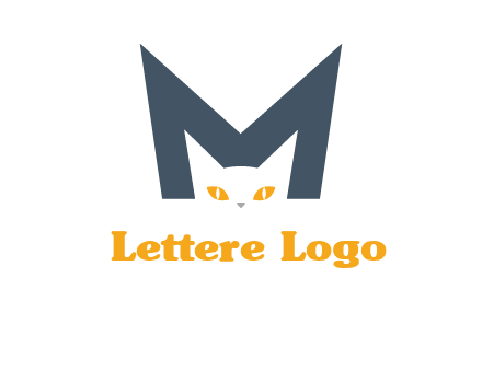 cat face letter m logo