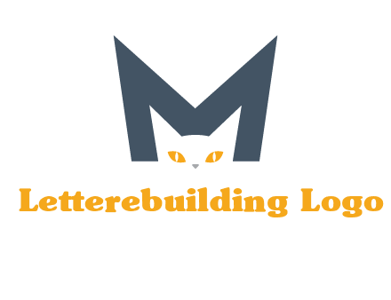 cat face letter m logo