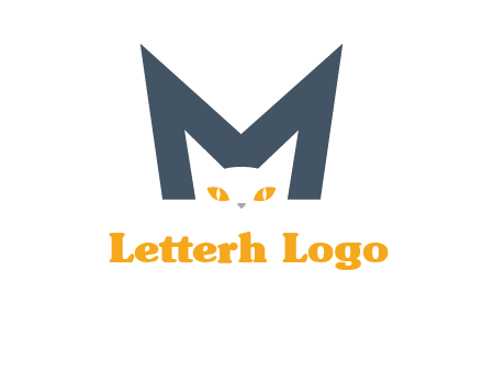 cat face letter m logo