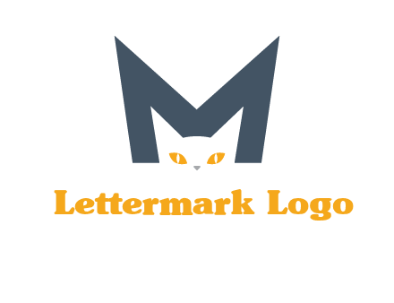 cat face letter m logo