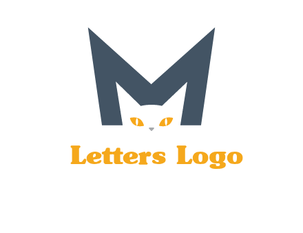 cat face letter m logo
