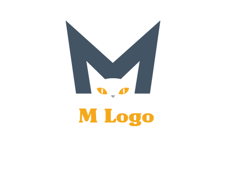 cat face letter m logo