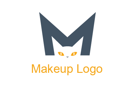 cat face letter m logo
