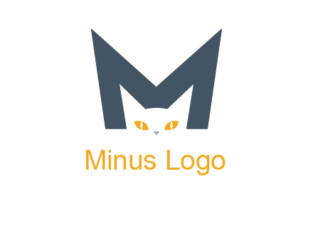 cat face letter m logo