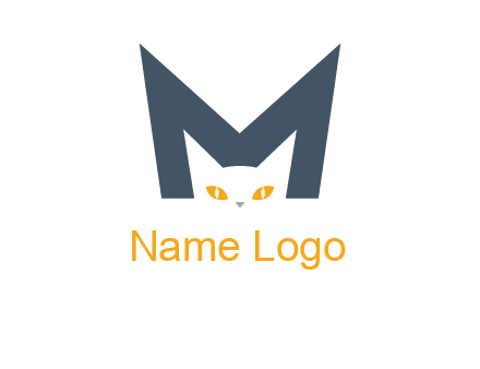 cat face letter m logo